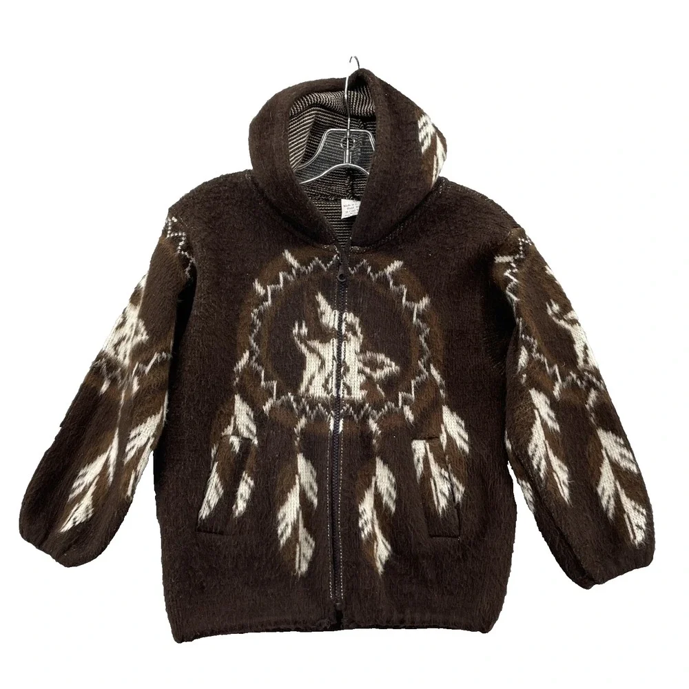 Artrisanal Wool Jacket Kids 8 Aztec‎ Southwestern Dream Catcher Outdoor Cabin